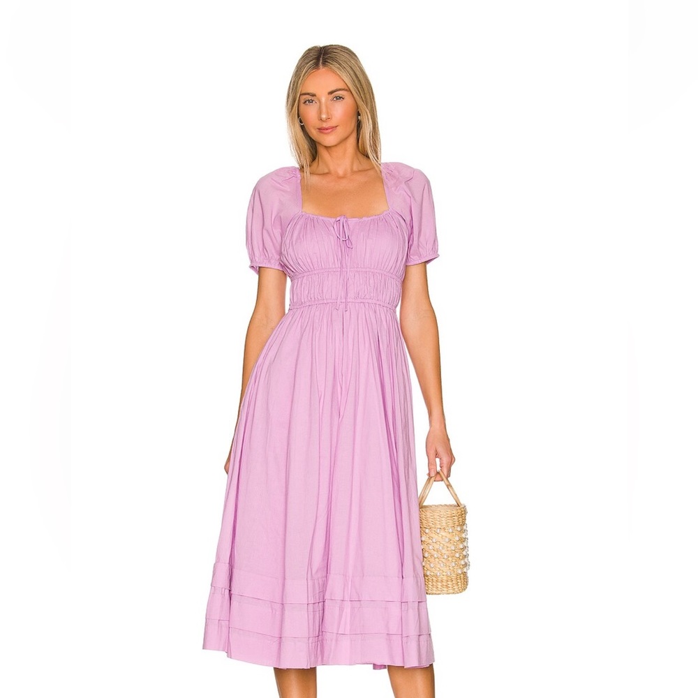Ruched Midi Dress, pinkish violet, 1.State from Revolve XL